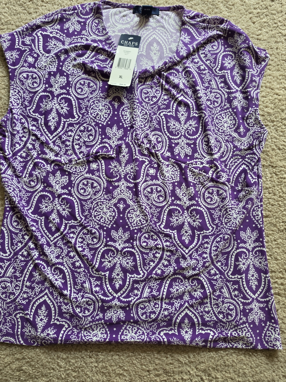 Chaps Purple Paisley Short Sleeve Tee